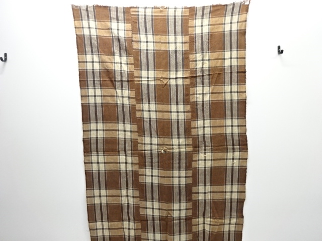 JAPANESE KIMONO / ANTIQUE CLOTH / COTTON / GRID